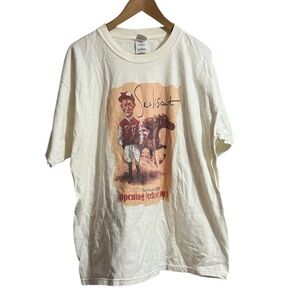 Sea Biscuit Gildan Cream Graphic Tee Sz XL Equestrian Design
